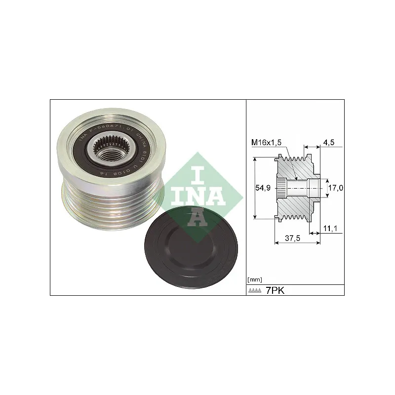 Poulie roue libre, alternateur INA 535 0349 10