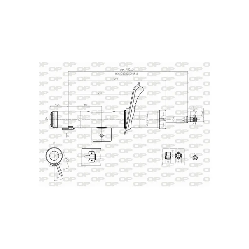 Amortisseur avant gauche  OPEN PARTS SAB8245.11