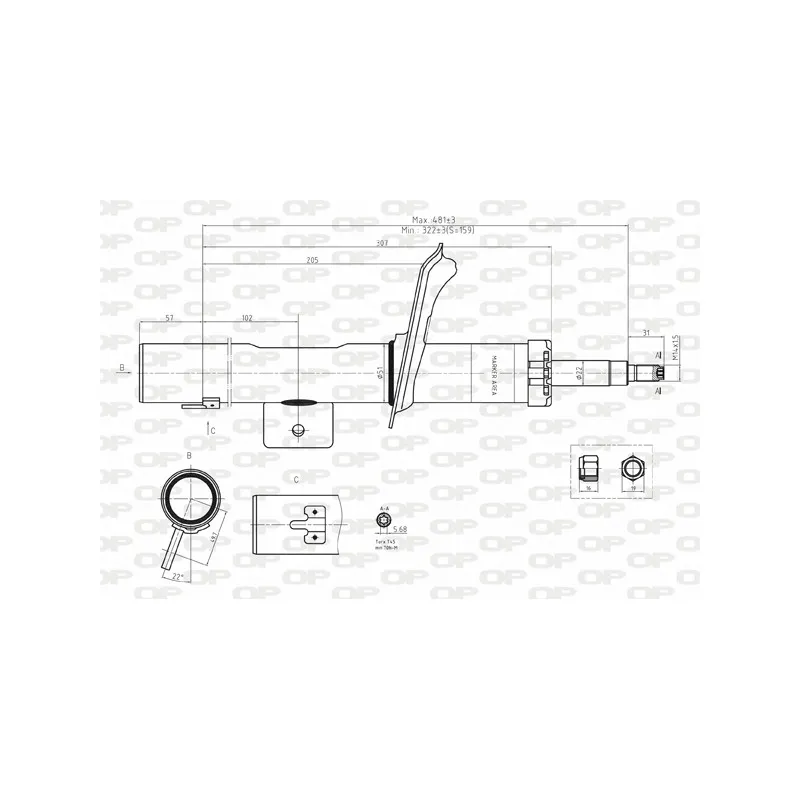 Amortisseur avant droit  OPEN PARTS SAB8184.31