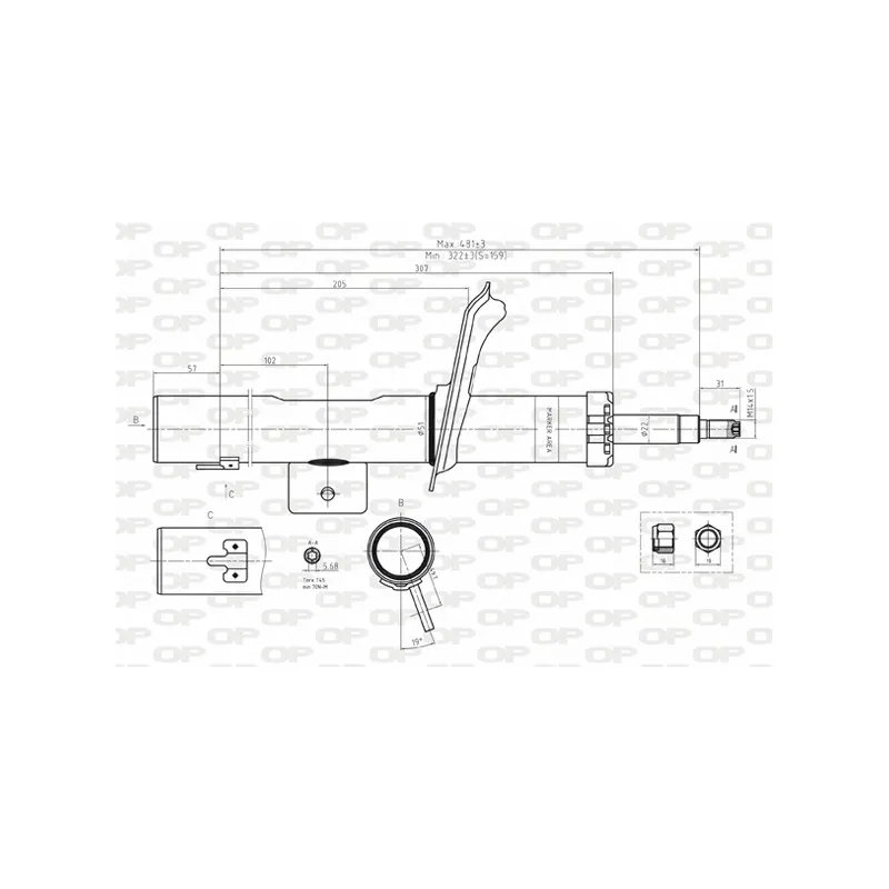 Amortisseur avant gauche  OPEN PARTS SAB8165.31