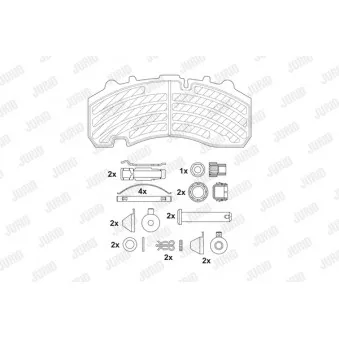 Jeu de 4 plaquettes de frein arrière JURID