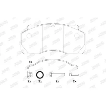 Jeu de 4 plaquettes de frein avant JURID