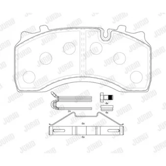 Jeu de 4 plaquettes de frein avant JURID