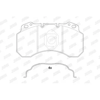 Jeu de 4 plaquettes de frein avant JURID