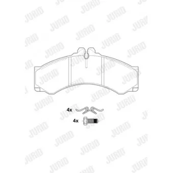 Jeu de 4 plaquettes de frein avant JURID