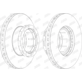 Jeu de 2 disques de frein avant JURID