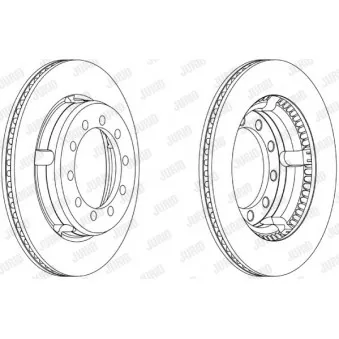 Jeu de 2 disques de frein avant JURID