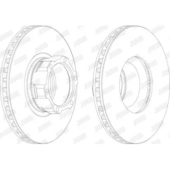 Jeu de 2 disques de frein avant JURID