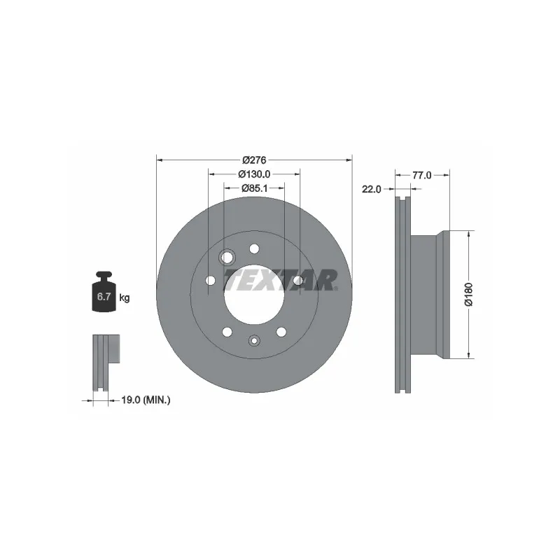 Jeu de 2 disques de frein avant TEXTAR 92131503