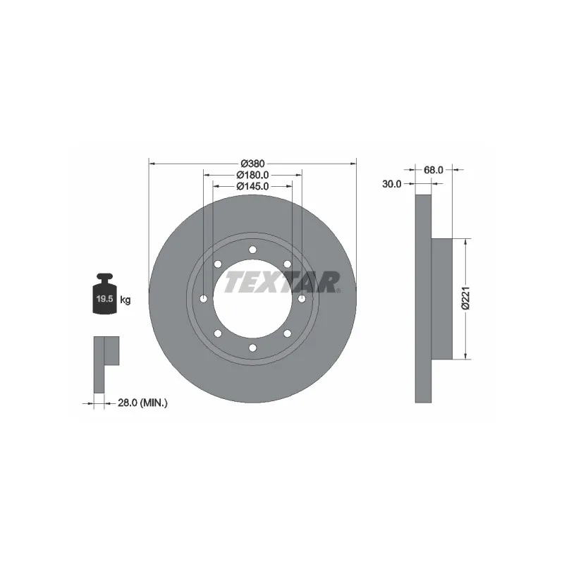 Jeu de 2 disques de frein avant TEXTAR 93025600