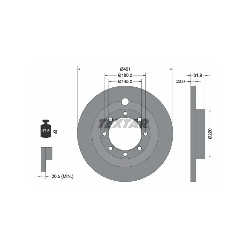 Jeu de 2 disques de frein avant TEXTAR 93028800