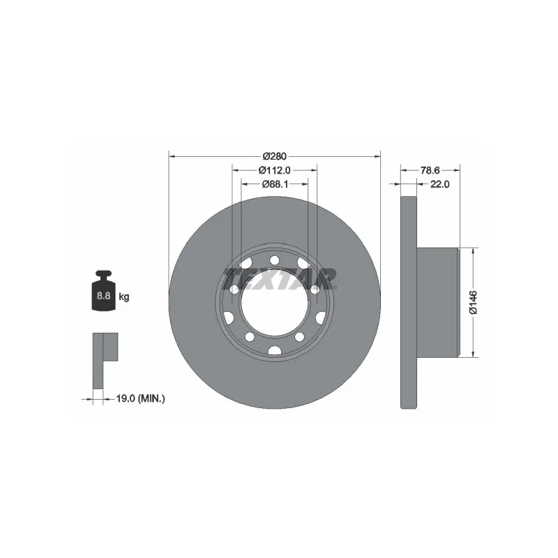 Jeu de 2 disques de frein avant TEXTAR 93054600