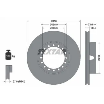 Jeu de 2 disques de frein avant TEXTAR