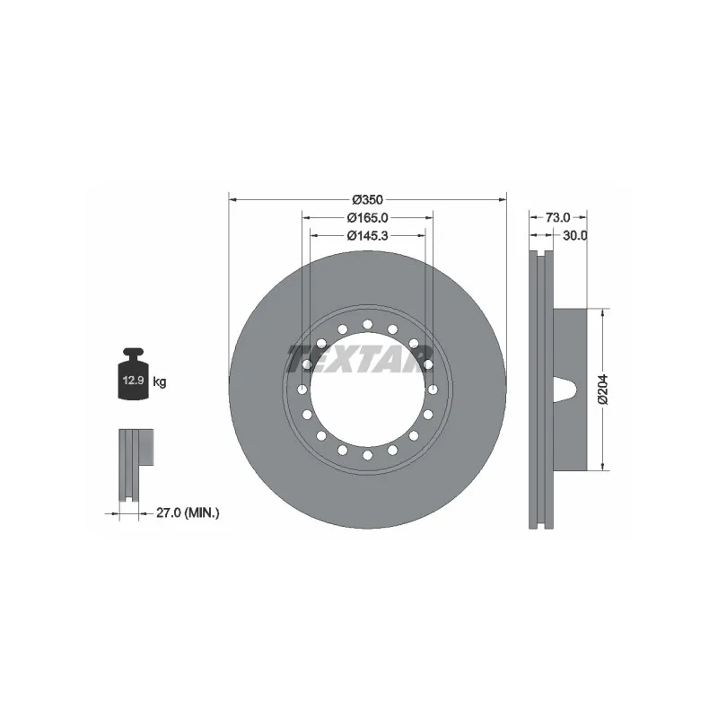Jeu de 2 disques de frein avant TEXTAR 93086300