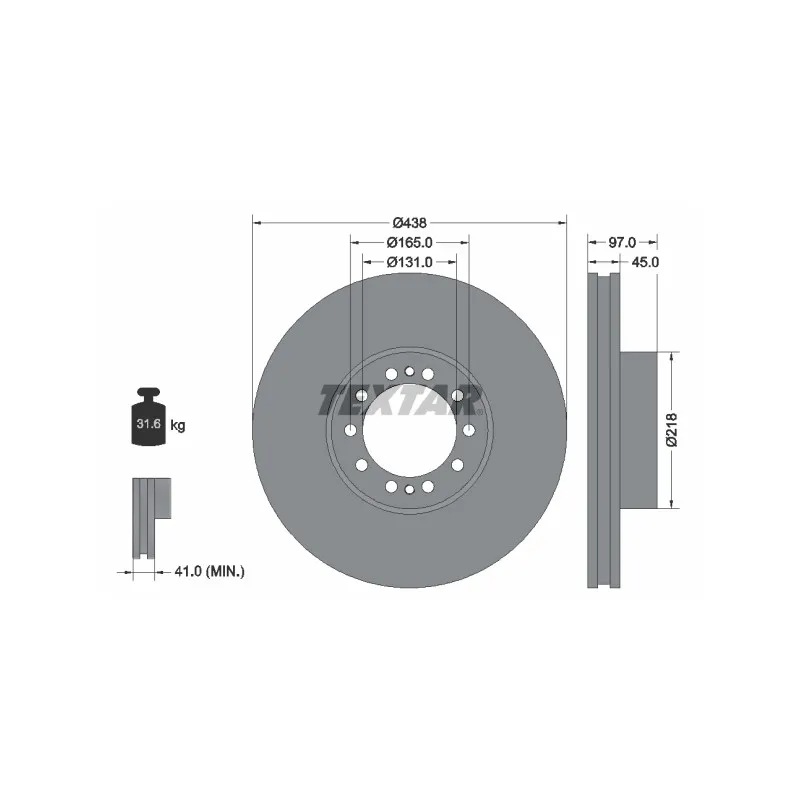 Jeu de 2 disques de frein avant TEXTAR 93086100