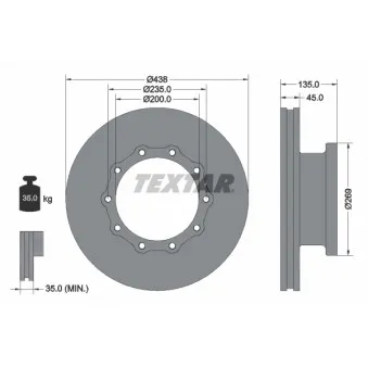 Jeu de 2 disques de frein avant TEXTAR