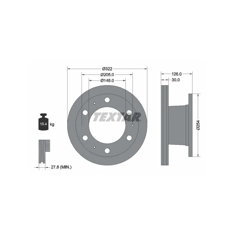 Jeu de 2 disques de frein avant TEXTAR 93084300