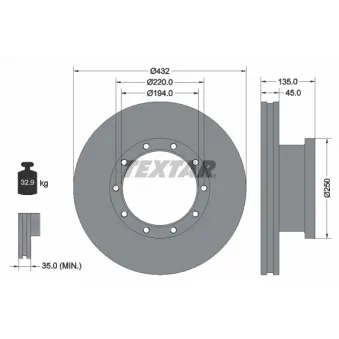 Jeu de 2 disques de frein avant TEXTAR