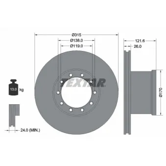 Jeu de 2 disques de frein avant TEXTAR