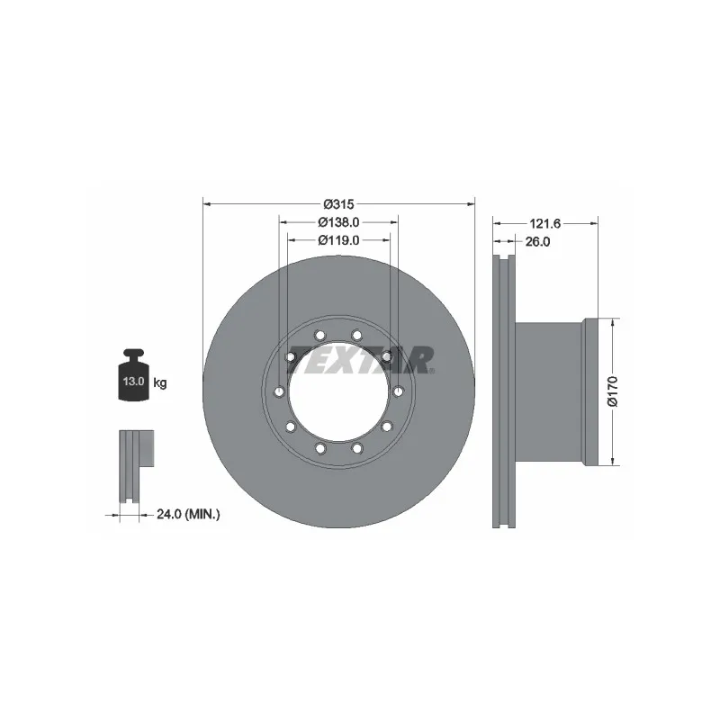Jeu de 2 disques de frein avant TEXTAR 93084100