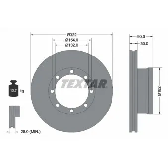 Jeu de 2 disques de frein avant TEXTAR