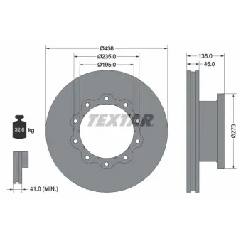 Jeu de 2 disques de frein avant TEXTAR