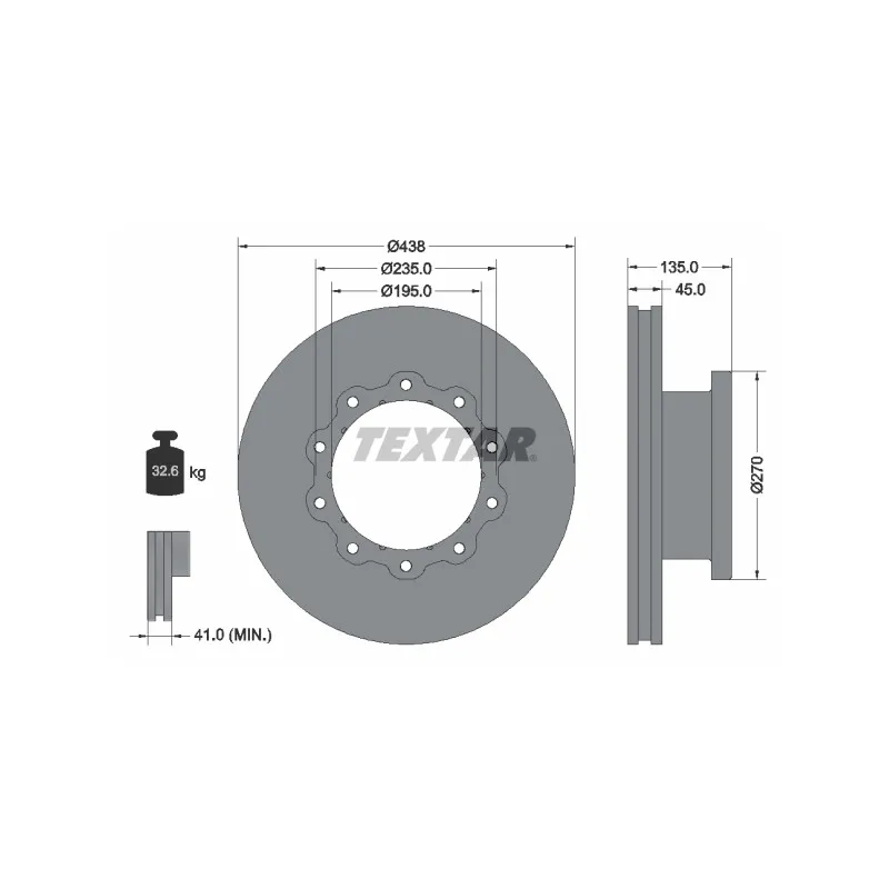 Jeu de 2 disques de frein avant TEXTAR 93058200