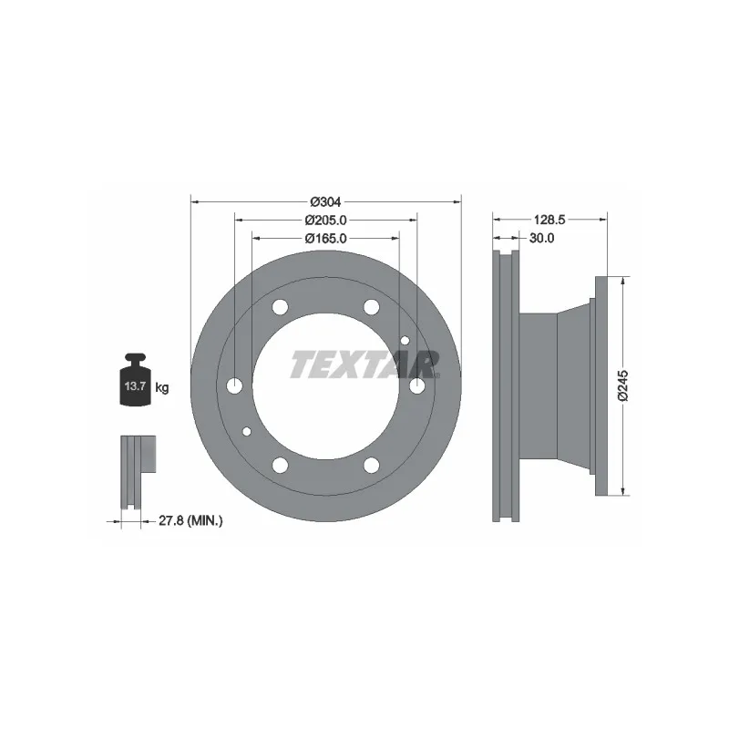 Jeu de 2 disques de frein avant TEXTAR 93084800