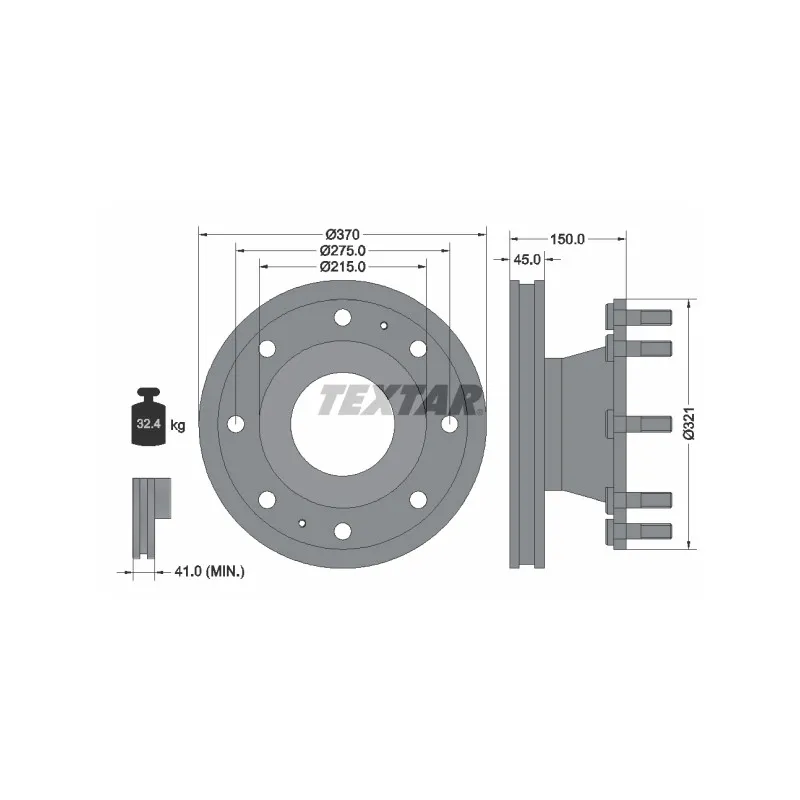 Jeu de 2 disques de frein avant TEXTAR 93085000