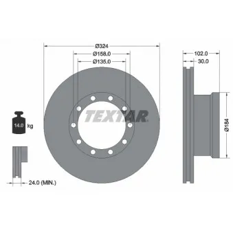 Jeu de 2 disques de frein avant TEXTAR