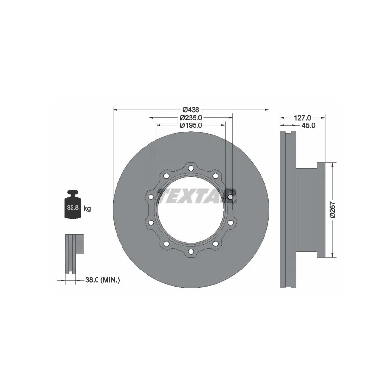 Jeu de 2 disques de frein avant TEXTAR 93105500
