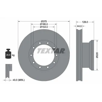 Jeu de 2 disques de frein avant TEXTAR