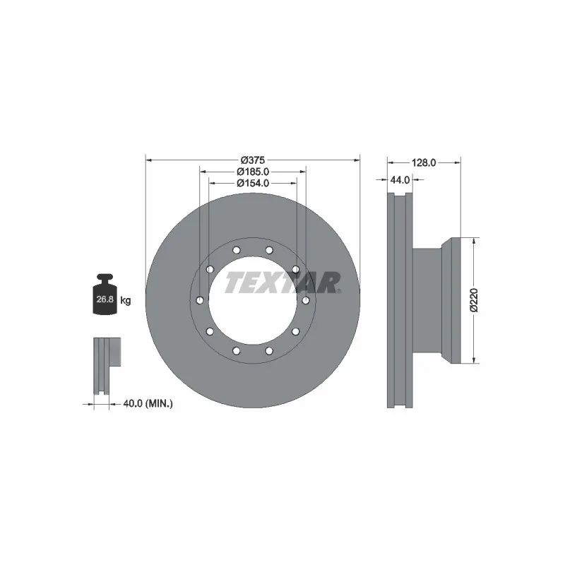 Jeu de 2 disques de frein avant TEXTAR 93105700