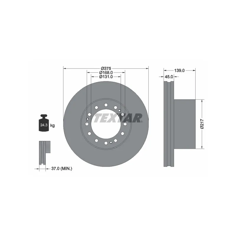 Jeu de 2 disques de frein avant TEXTAR 93105600