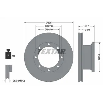 Jeu de 2 disques de frein arrière TEXTAR