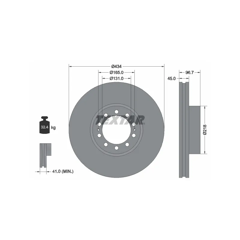 Jeu de 2 disques de frein avant TEXTAR 93105000