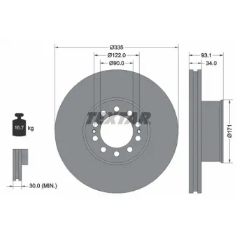 Jeu de 2 disques de frein avant TEXTAR