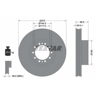 Jeu de 2 disques de frein avant TEXTAR