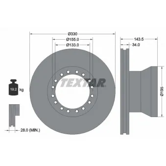 Jeu de 2 disques de frein avant TEXTAR