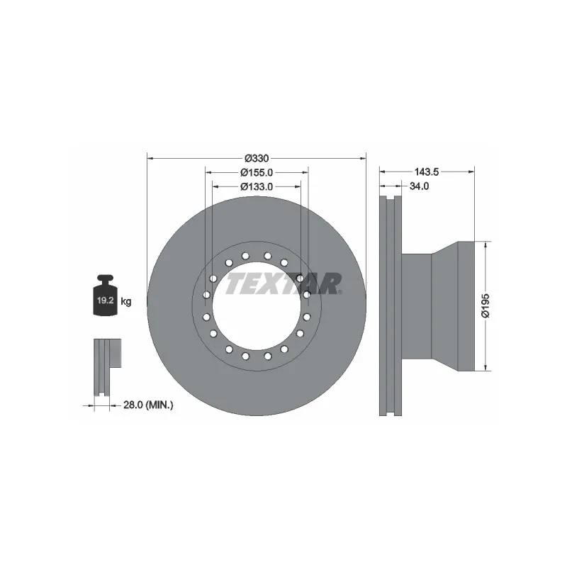 Jeu de 2 disques de frein avant TEXTAR 93142500