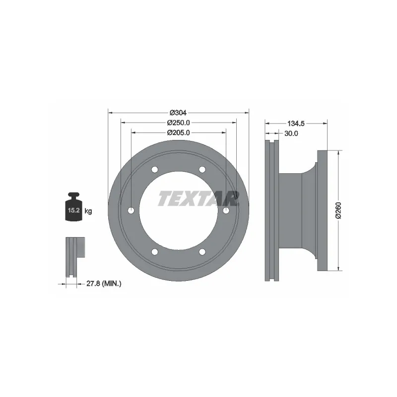 Jeu de 2 disques de frein avant TEXTAR 93128100