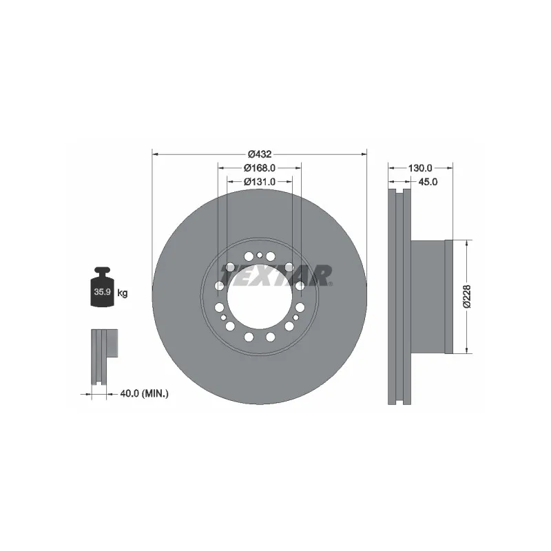 Jeu de 2 disques de frein avant TEXTAR 93087200