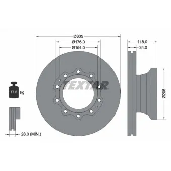 Jeu de 2 disques de frein arrière TEXTAR