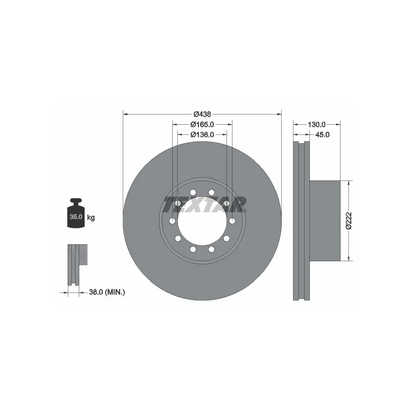 Jeu de 2 disques de frein avant TEXTAR 93145500