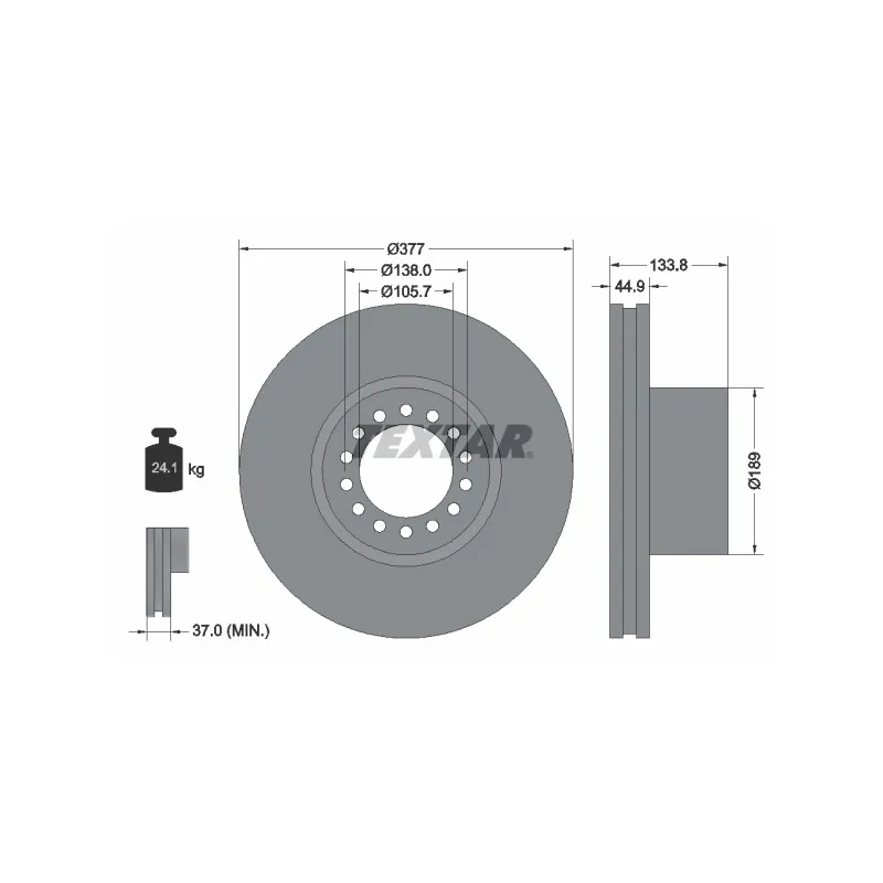 Jeu de 2 disques de frein avant TEXTAR 93101400