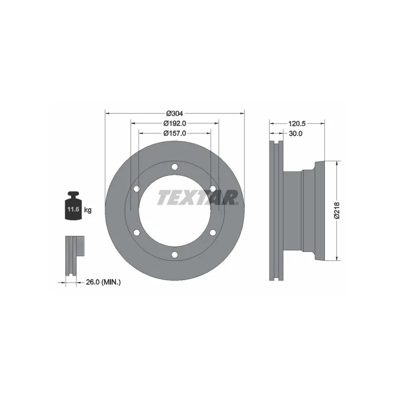 Jeu de 2 disques de frein arrière TEXTAR 93087500