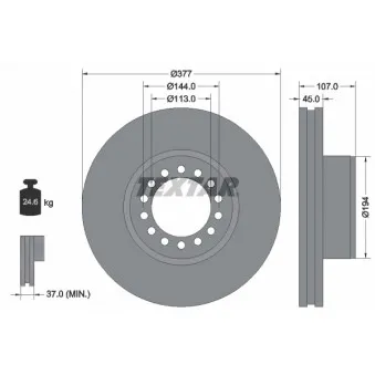 Jeu de 2 disques de frein avant TEXTAR