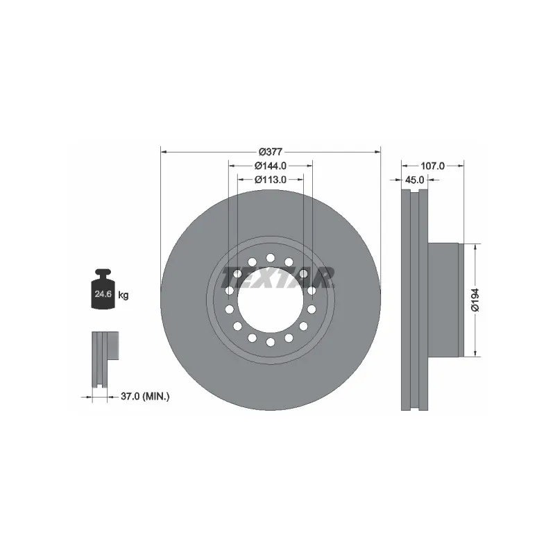 Jeu de 2 disques de frein avant TEXTAR 93175200