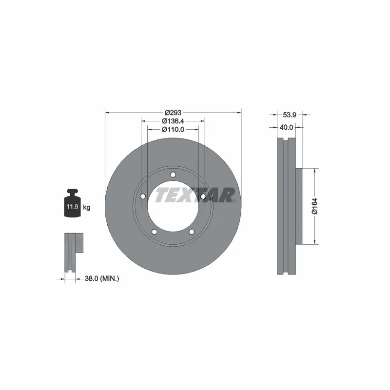 Jeu de 2 disques de frein avant TEXTAR 92281703