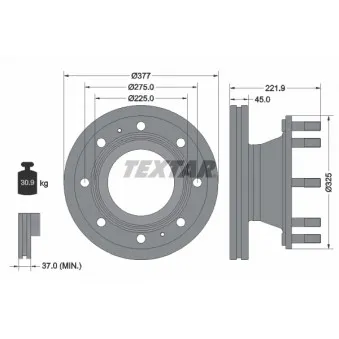 Jeu de 2 disques de frein arrière TEXTAR